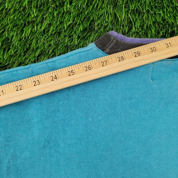 Vintage 90s MOD Aztec Sweatshirt Womens XL 23x24 Blue USA - Picture 3 of 11